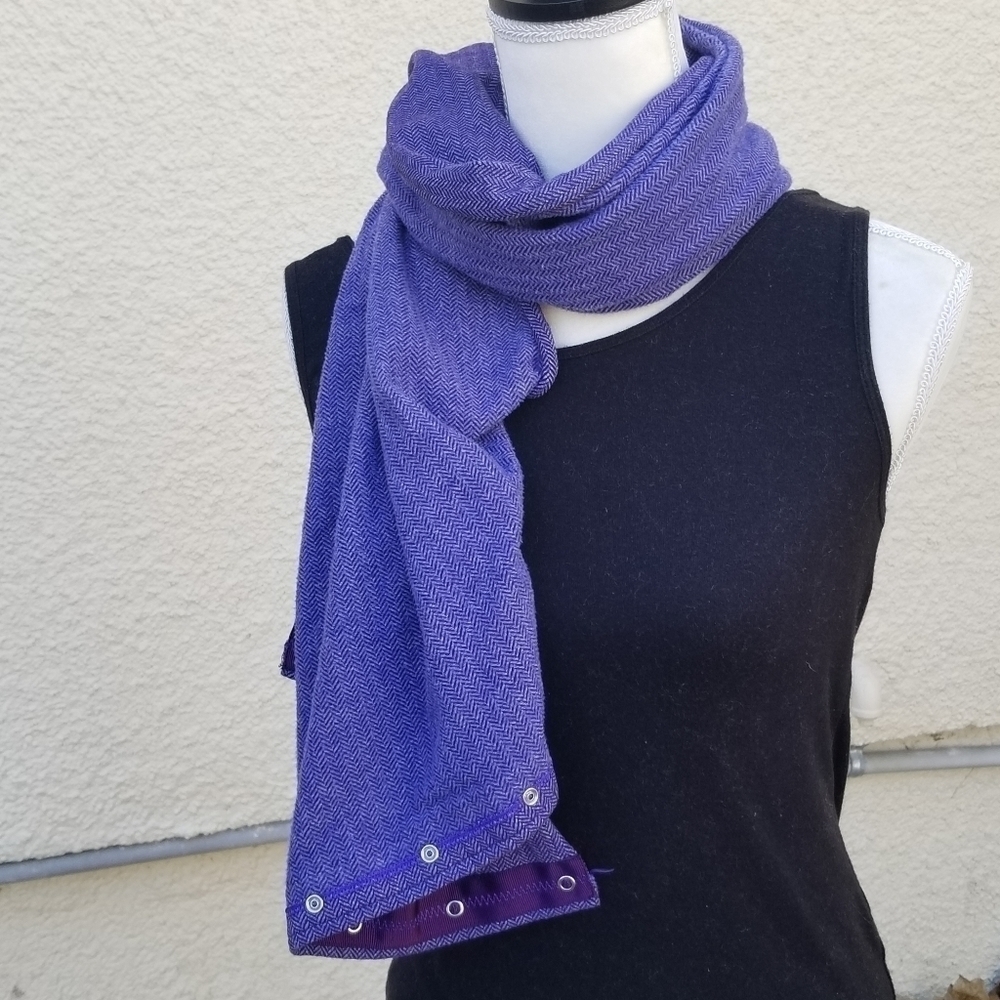 Ivivva Village Chill convertible snap infinity scarf purple herringbone